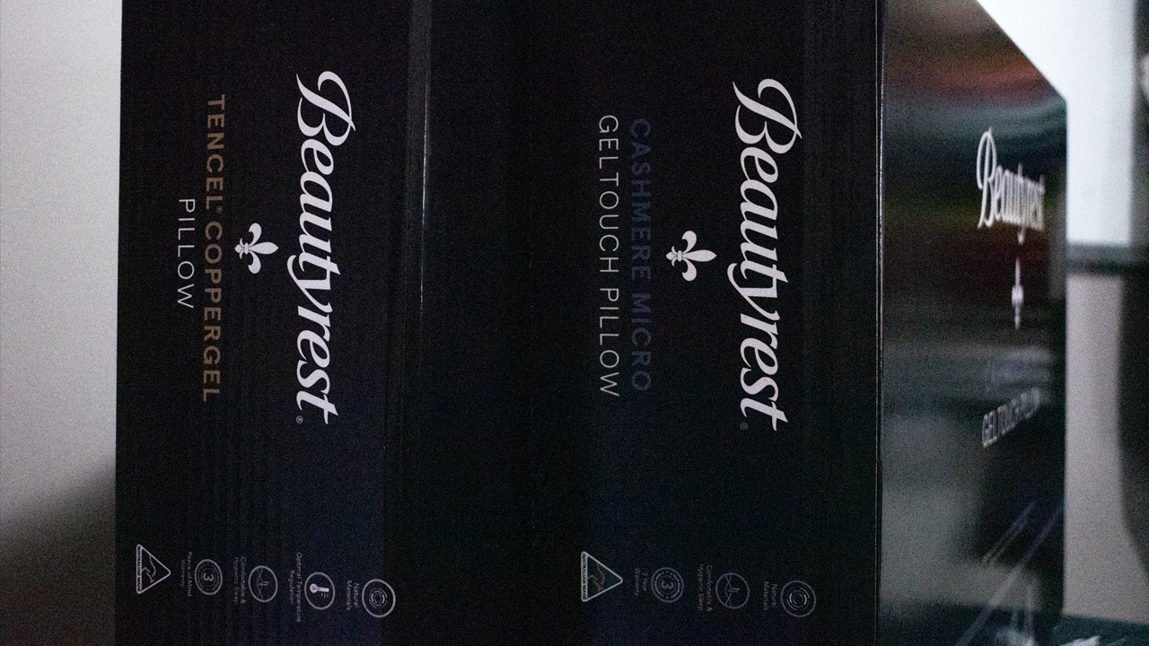 Shot of Tencel® Coppergel and Cashmere Gel Touch Pillow by Beautyrest.