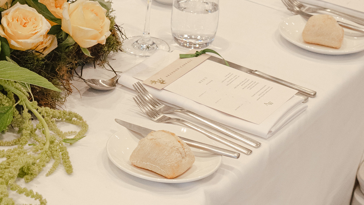 Photography of Annalise & Wess' place setting