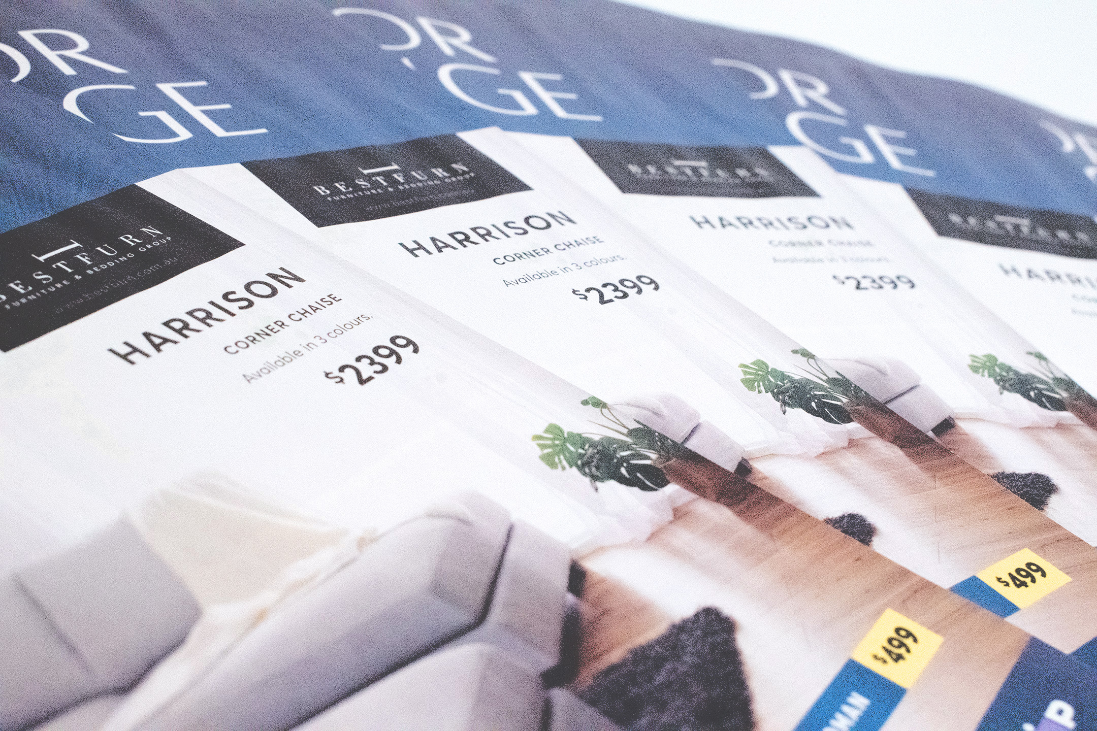 Close up shot of Bestfurn Furniture & Bedding catalogues.